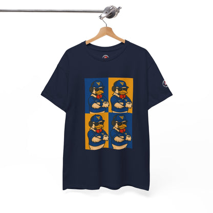 Warhol WVU Coop Daddy T-Shirt – Pop Art Coach Rooster Graphic Tee for Mountaineer Fans FREE SHIPPING