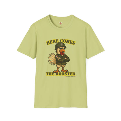 Here Comes the Rooster Music  Graphic Tee with Front & Back Print Unisex Rock T-Shirt