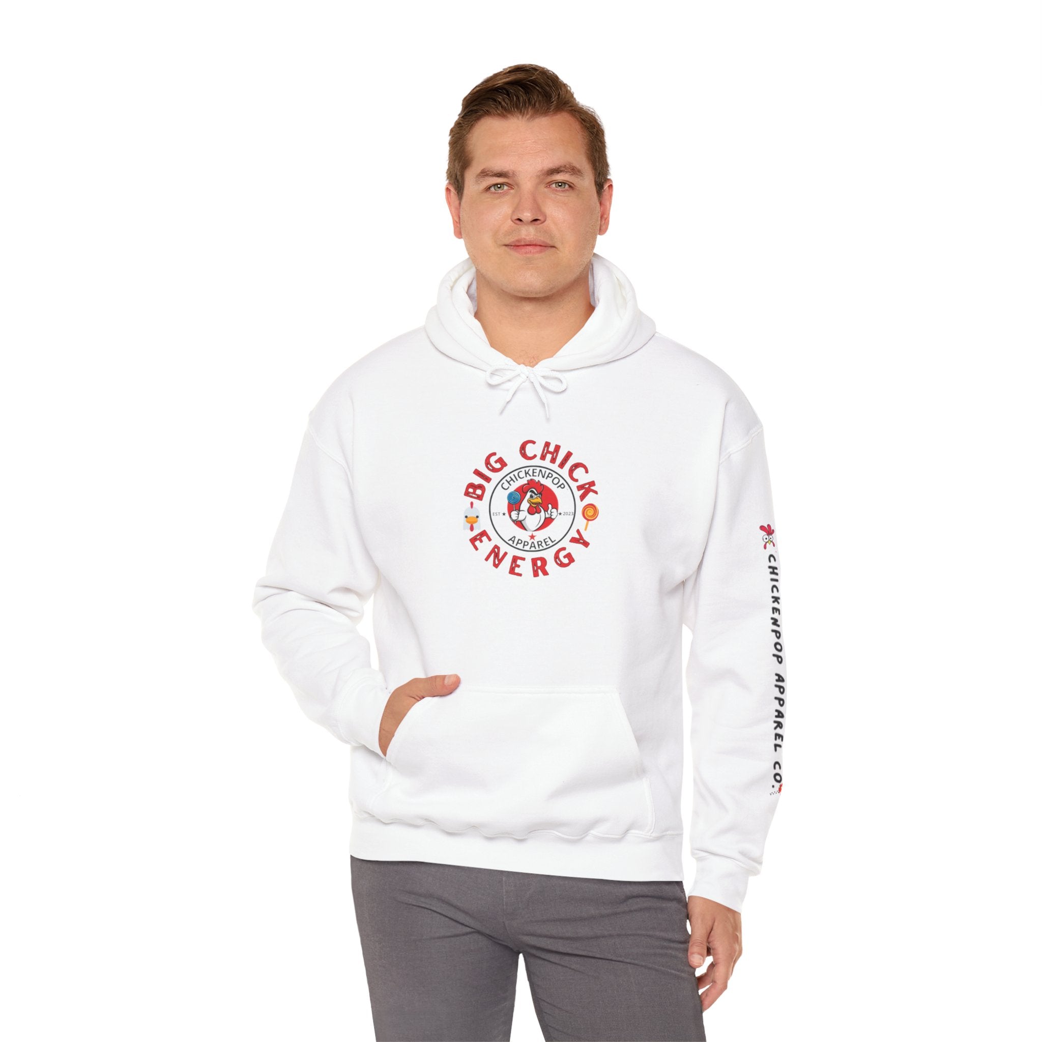 Big Chick Energy Unisex Hoodie — ChickenPop Apparel Logo Sweatshirt