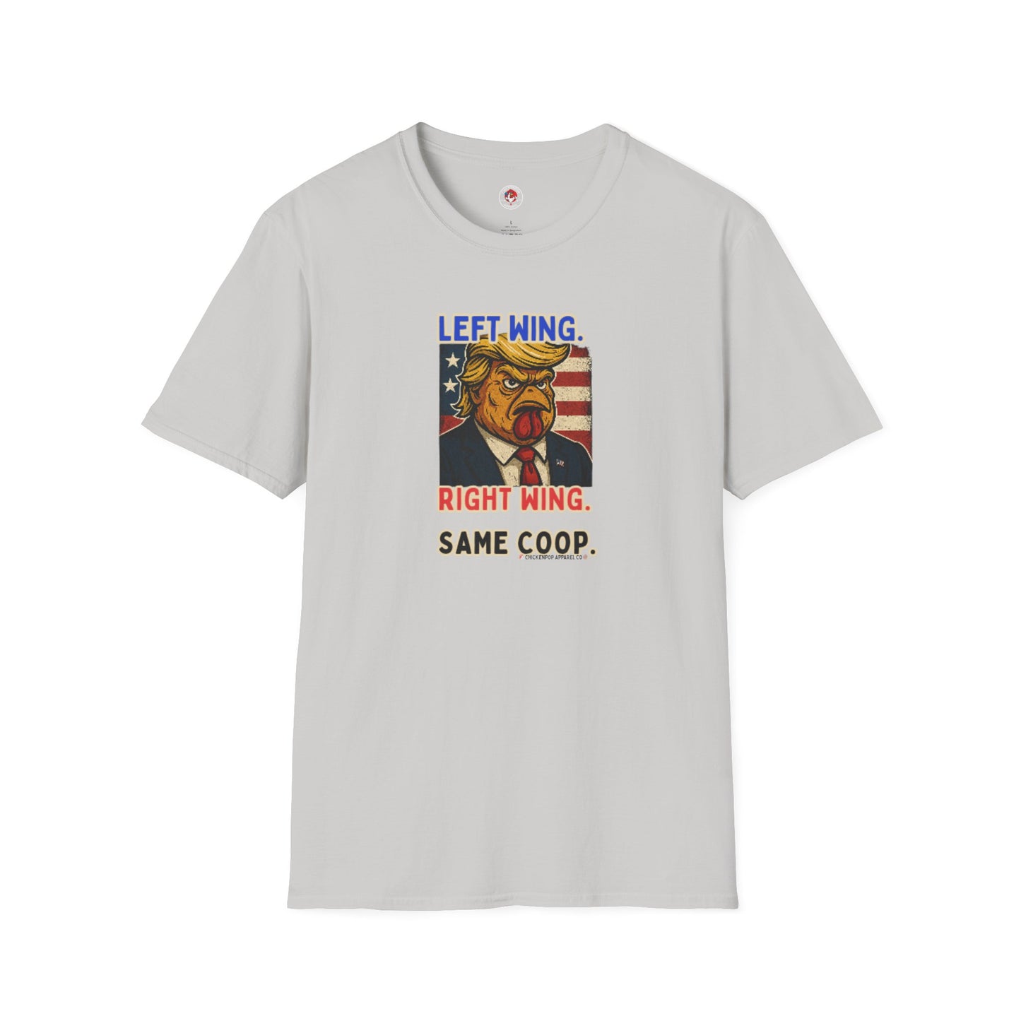 Cock-a-Doodle-Don "Left Wing. Right Wing. Same Coop." Political Satire Tee – Unisex Graphic T-Shirt