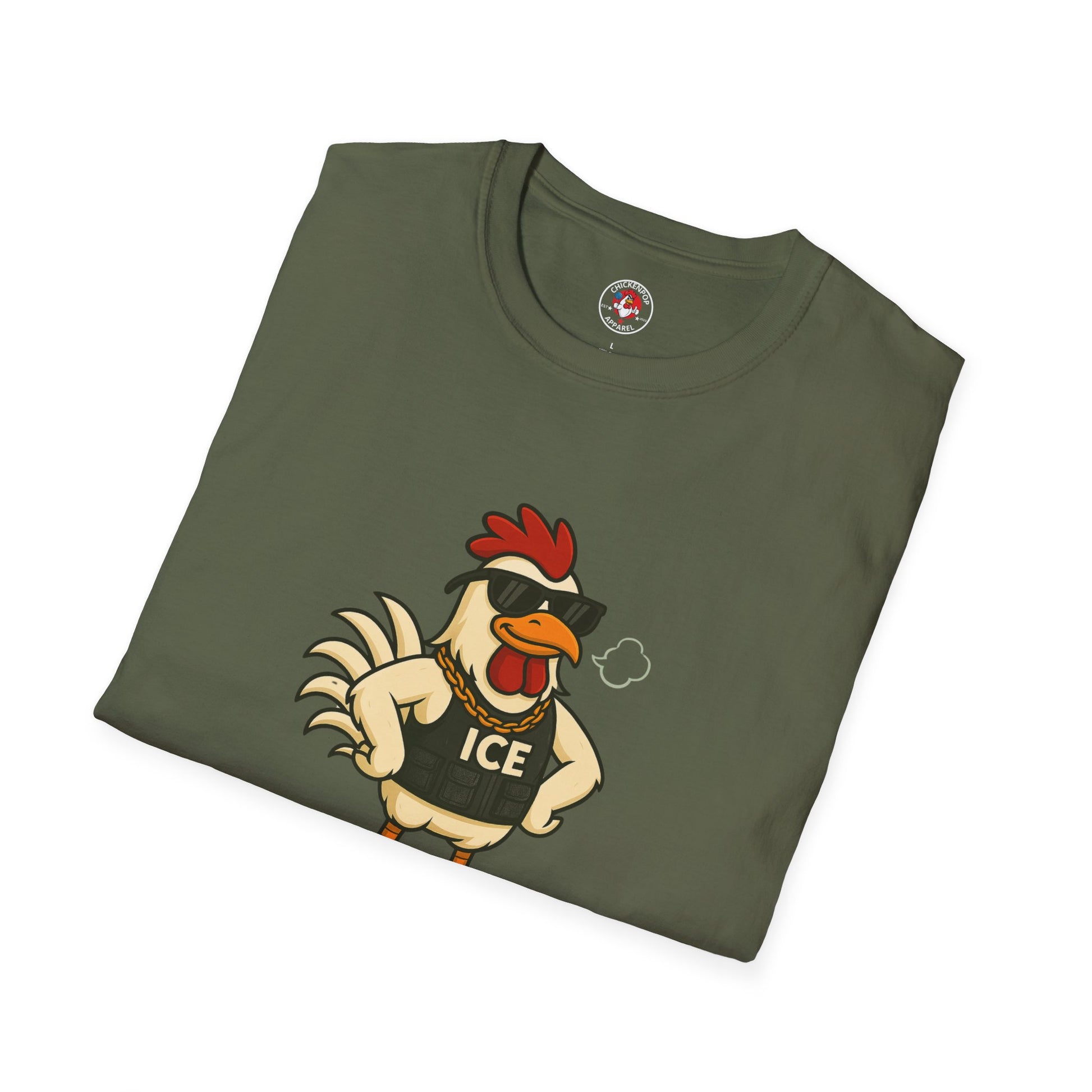 🧊 ICE ICE BABY Funky Chicken Agent T-Shirt – Coop Daddy Parody Tee for Music & Poultry Fans - Chickenpop Apparel Company