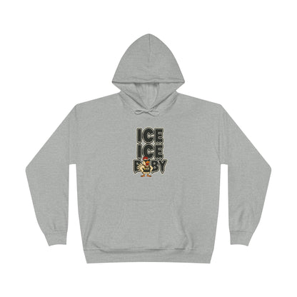 ICE ICE BABY Funny Chicken Hoodie – Retro Hip-Hop Pullover for Music Fans, Students & Cold-Weather Comedians