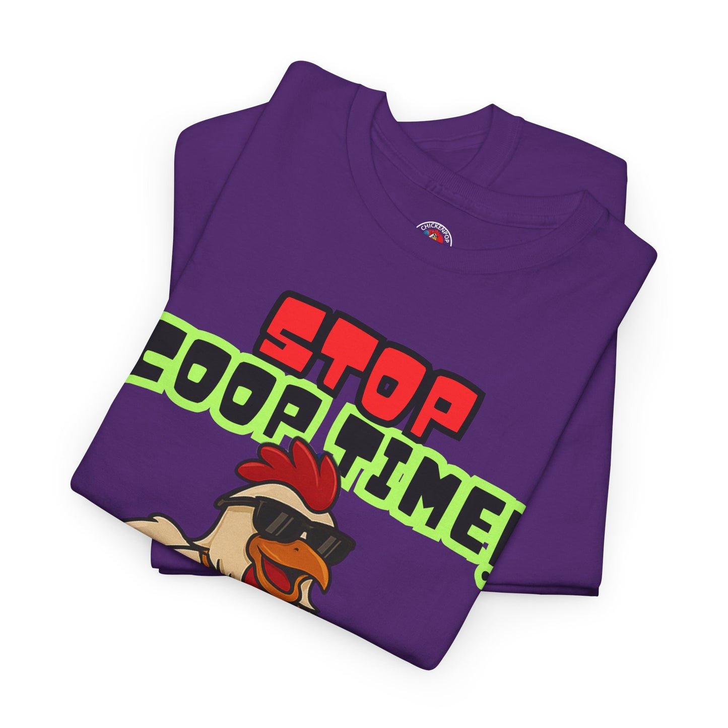 Stop COOP TIME! Funny Chicken T-Shirt – MC Coop Daddy 90s Hip Hop Parody Tee | Unisex Heavy Cotton | ChickenPop Apparel