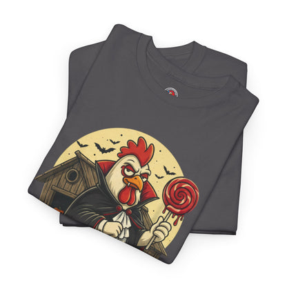 ChickenPop Sucker For a Pop Vampire Rooster Halloween T-Shirt – Funny Spooky Graphic Tee for Fall & Costume Season