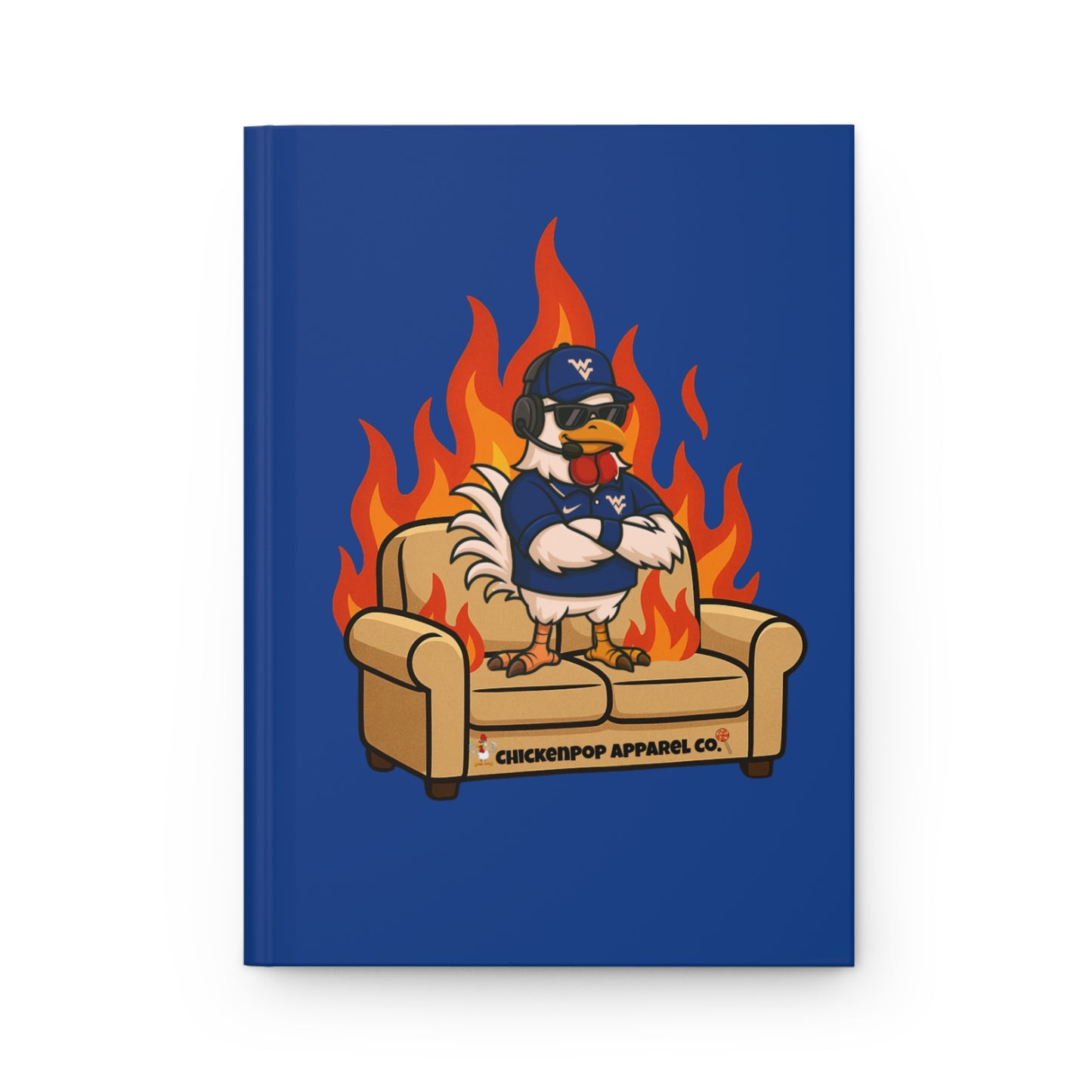 Big Rich Energy “Burnin’ Down the Couch” Hardcover Journal – Funny Rooster Notebook, Bold Attitude Writing Journal