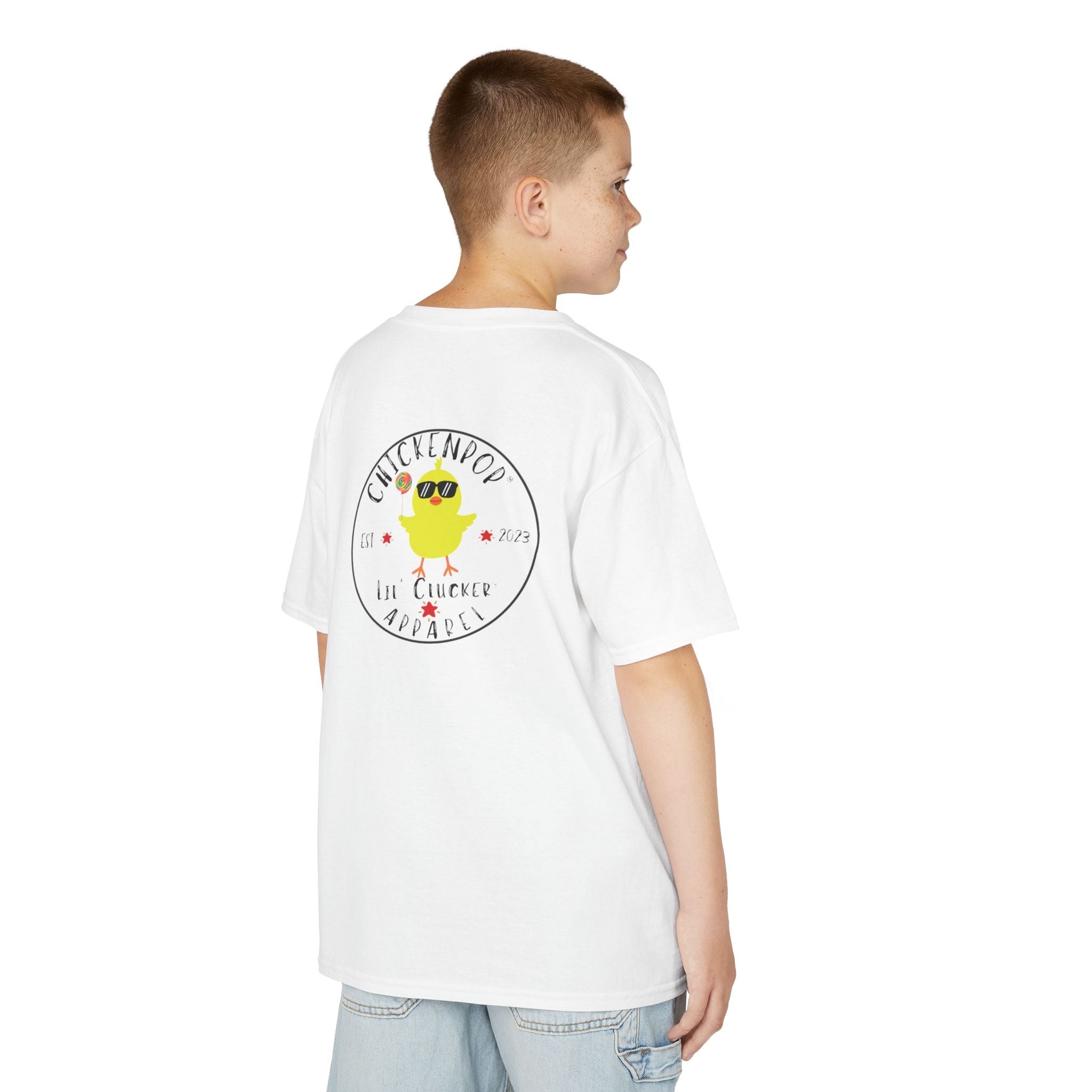Lil’ Cluckers Original ChickenPop Logo Kids Tee – Fun Kids Graphic T-Shirt | Cute Cartoon Chicken Shirt for Boys & Girls
