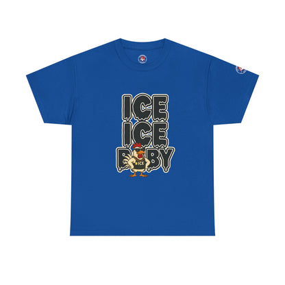 ICE ICE BABY Funny Chicken T-Shirt – Coop Daddy Parody Tee for Music & Poultry Fans