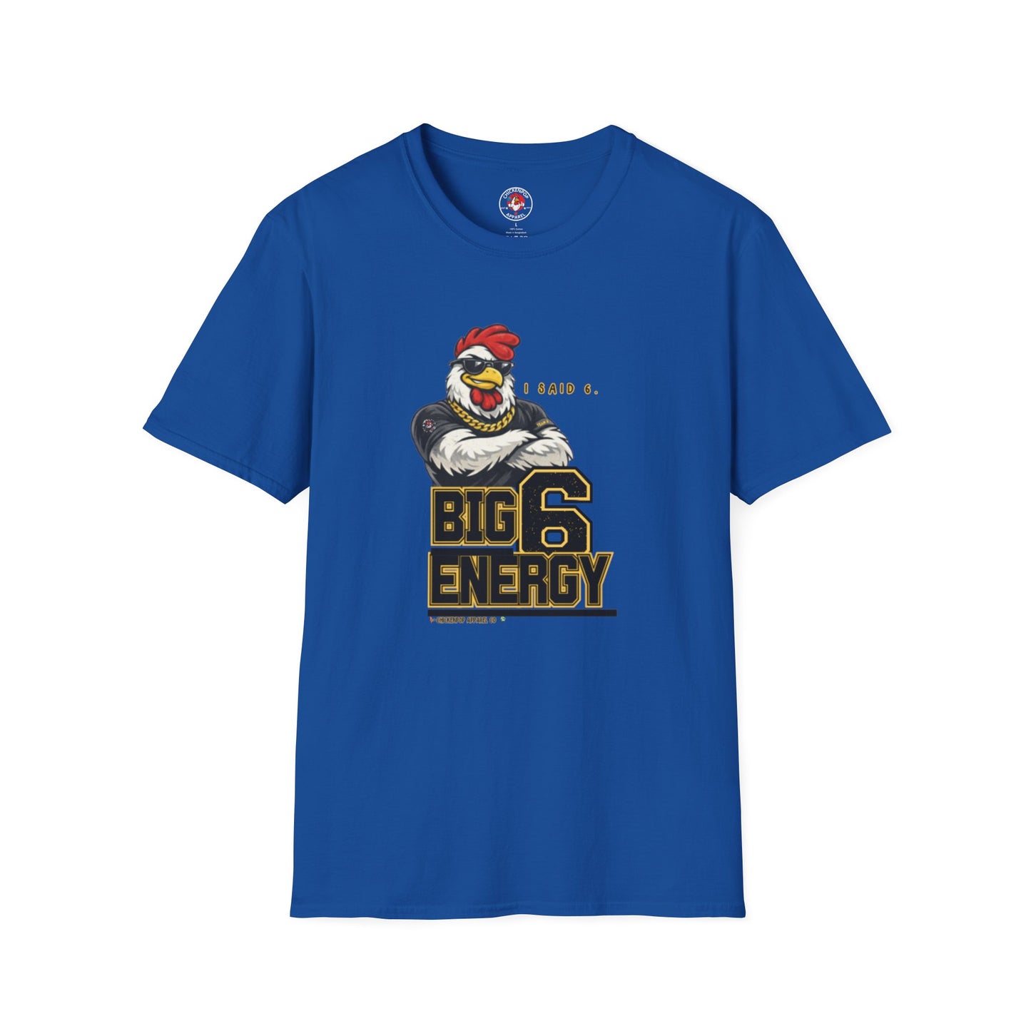 Big 6 Energy Tee – Team 6 | ChickenPop Apparel