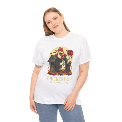 ChickenPop Sucker For a Pop Vampire Rooster Halloween T-Shirt – Funny Spooky Graphic Tee for Fall & Costume Season