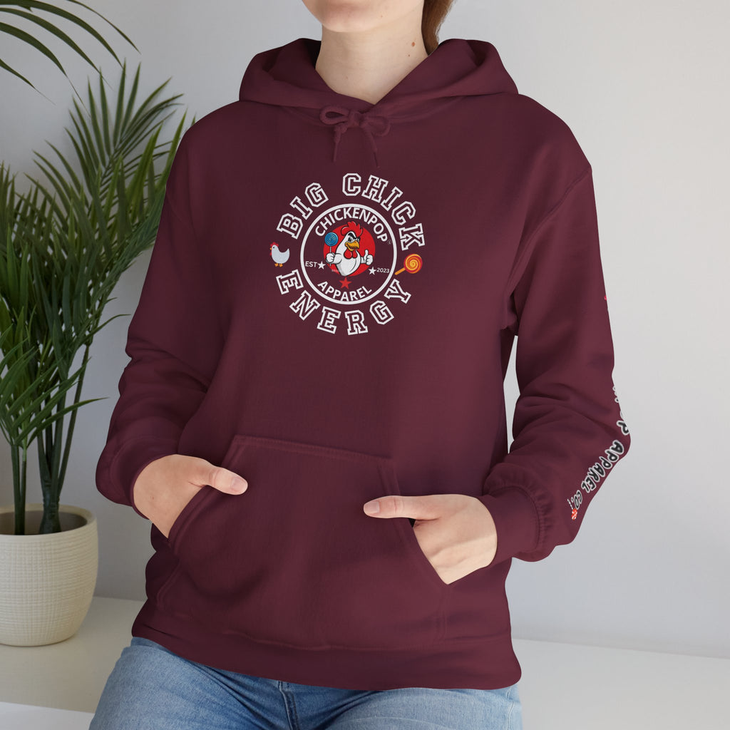 Big Chick Energy Unisex Hoodie — ChickenPop Apparel Logo Sweatshirt