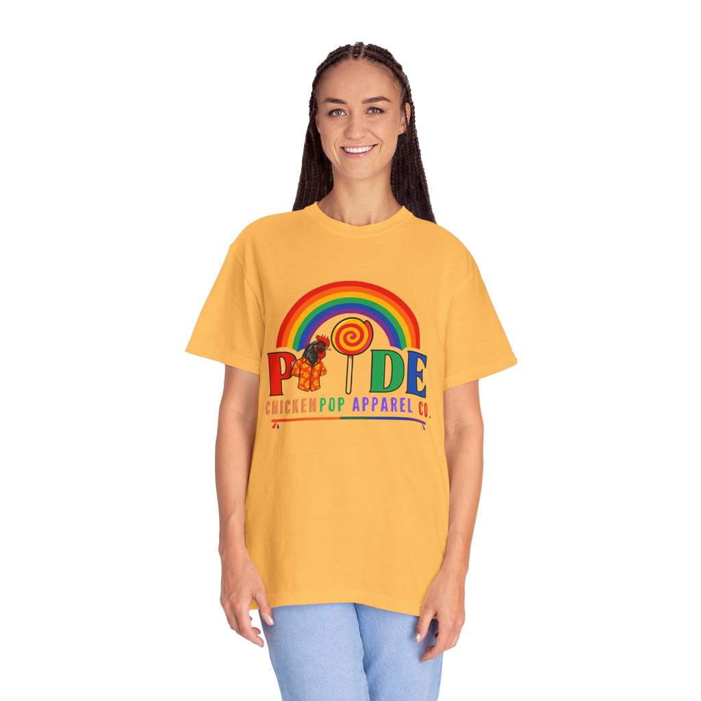Pride Rainbow Lollipop T-Shirt — "PRIDE" ChickenPop Apparel Co. Graphic Tee