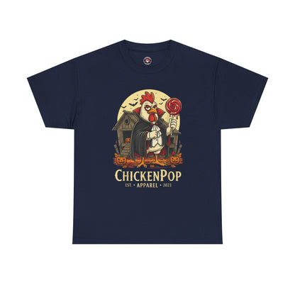 ChickenPop Sucker For a Pop Vampire Rooster Halloween T-Shirt – Funny Spooky Graphic Tee for Fall & Costume Season