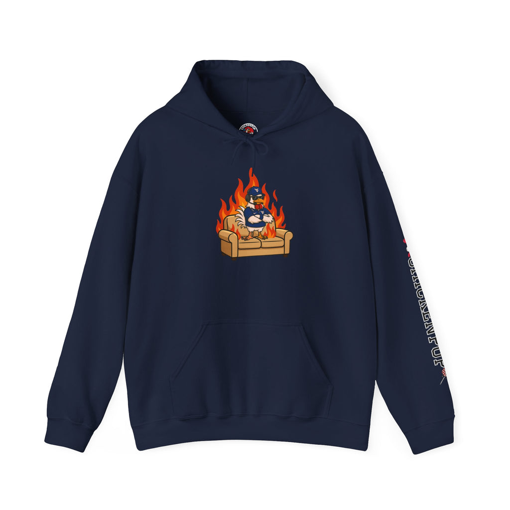 Big Rich Energy Couch Burning Shirt | Funny WVU Mountaineers Football Coach Hoodie | Morgantown Tradition Apparel
