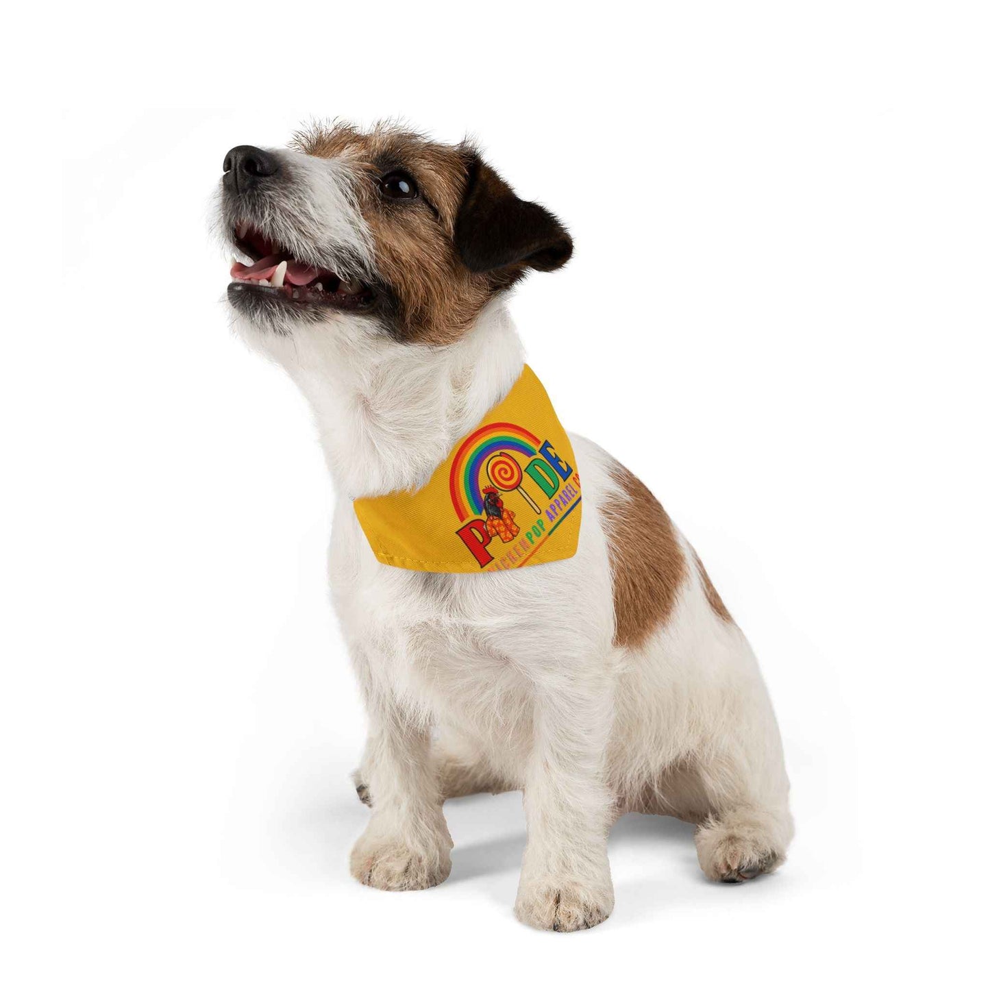 ChickenPop Pride Dog Collar Bandana – Rainbow Lollipop Pet Bandana with Adjustable Strap | Fun LGBTQ+ Dog Accessory