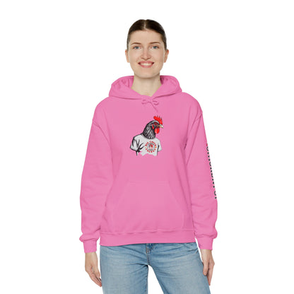 Big Chick Energy Giant Rooster Logo Unisex Hoodie - ChickenPop Arm Logo Edition