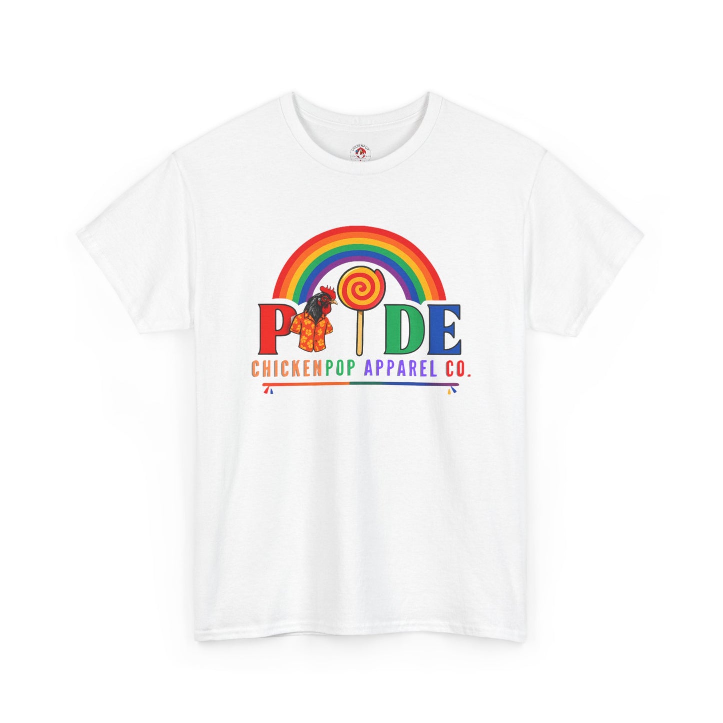 Pride Rainbow Lollipop T-Shirt — "PRIDE" ChickenPop Apparel Co. Graphic Tee