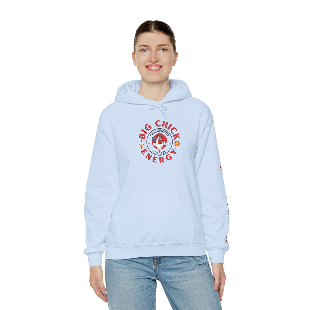Big Chick Energy Unisex Hoodie — ChickenPop Apparel Logo Sweatshirt