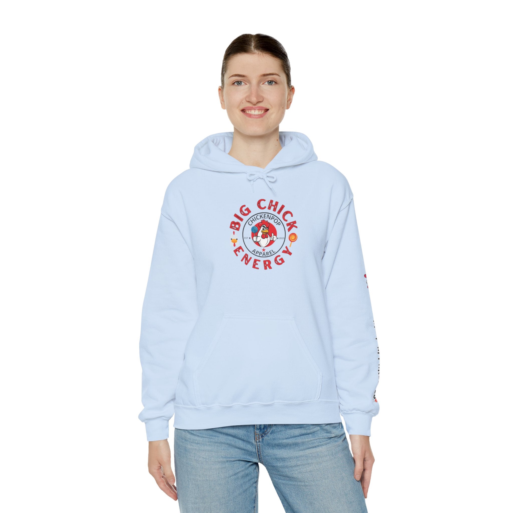 Big Chick Energy Unisex Hoodie — ChickenPop Apparel Logo Sweatshirt
