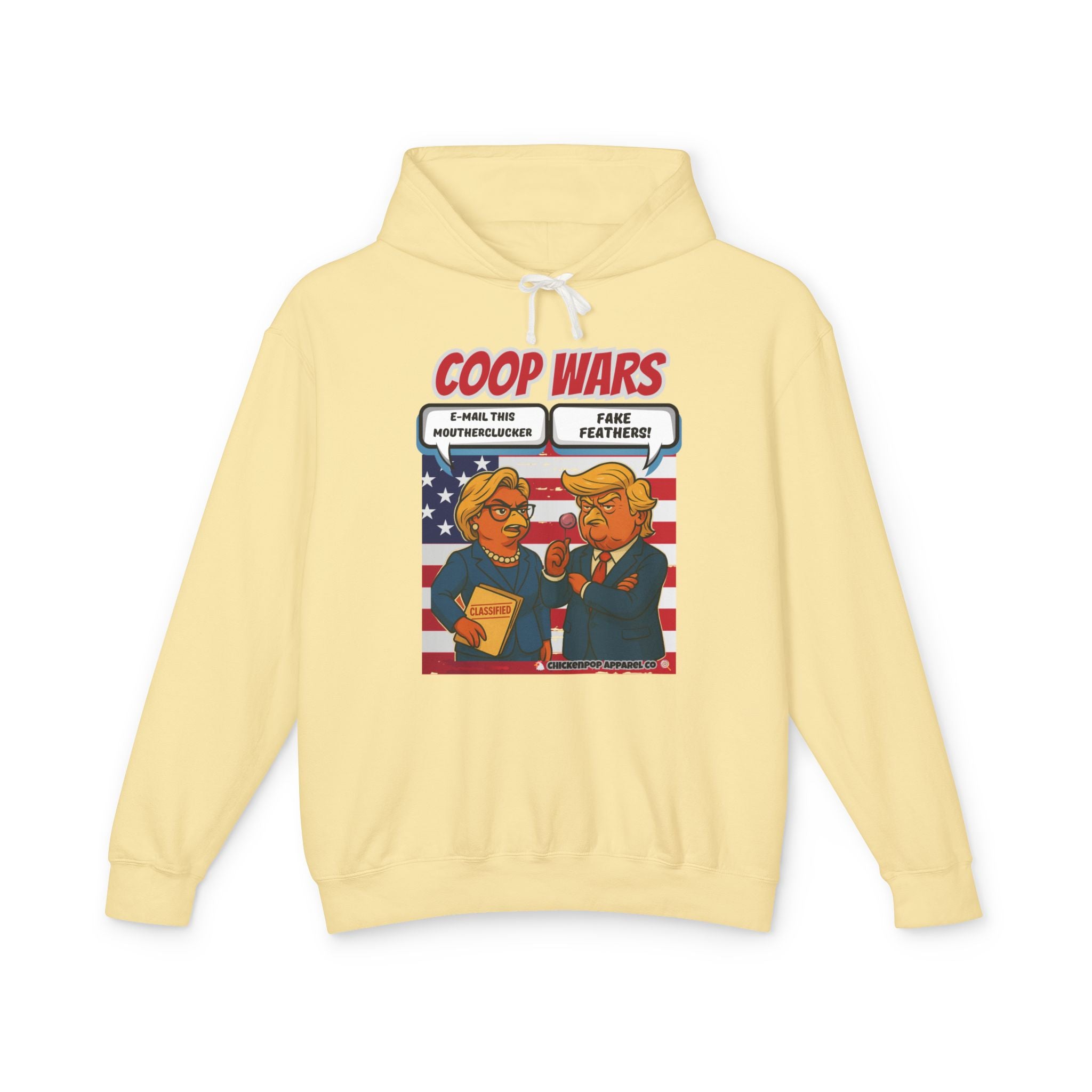 Coop Wars Hoodie – Funny Political Graphic Pullover | Unisex Relaxed Fit | Ethically Made & OEKO-TEX Certified Streetwear