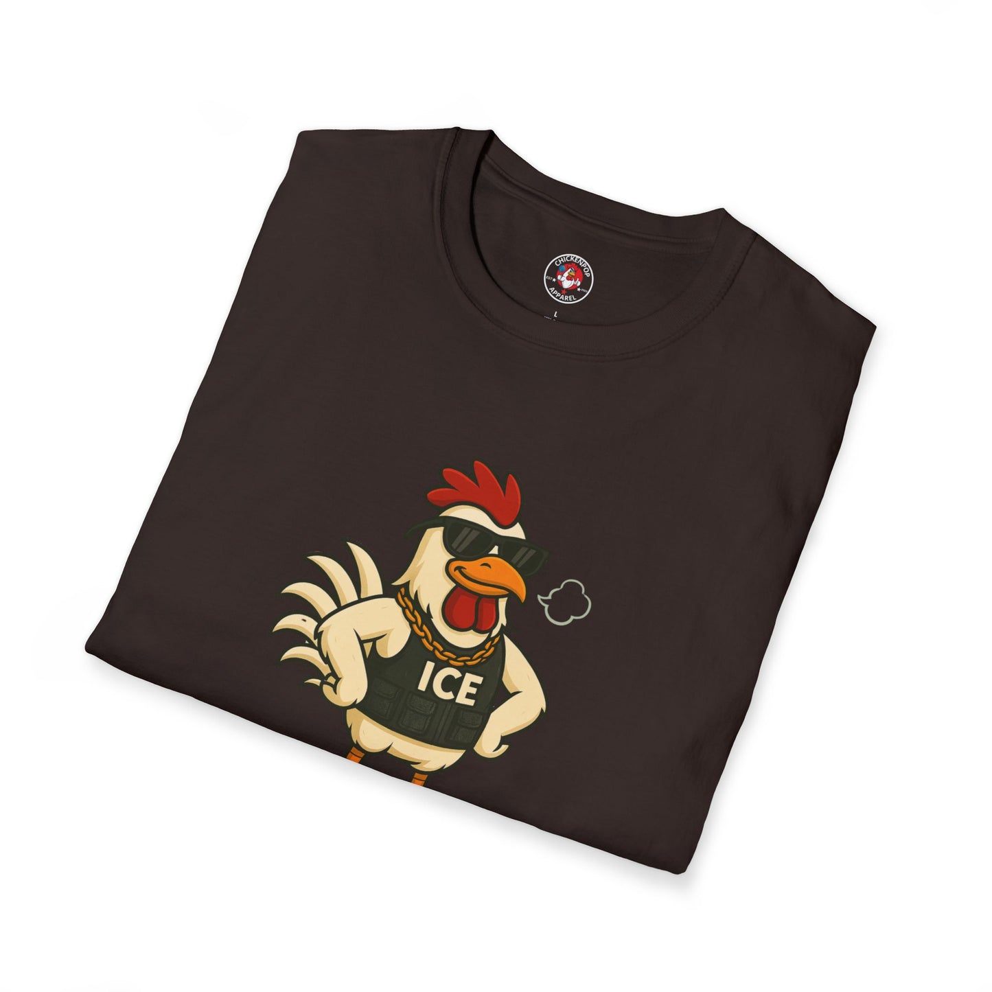 🧊 ICE ICE BABY Funky Chicken Agent T-Shirt – Coop Daddy Parody Tee for Music & Poultry Fans