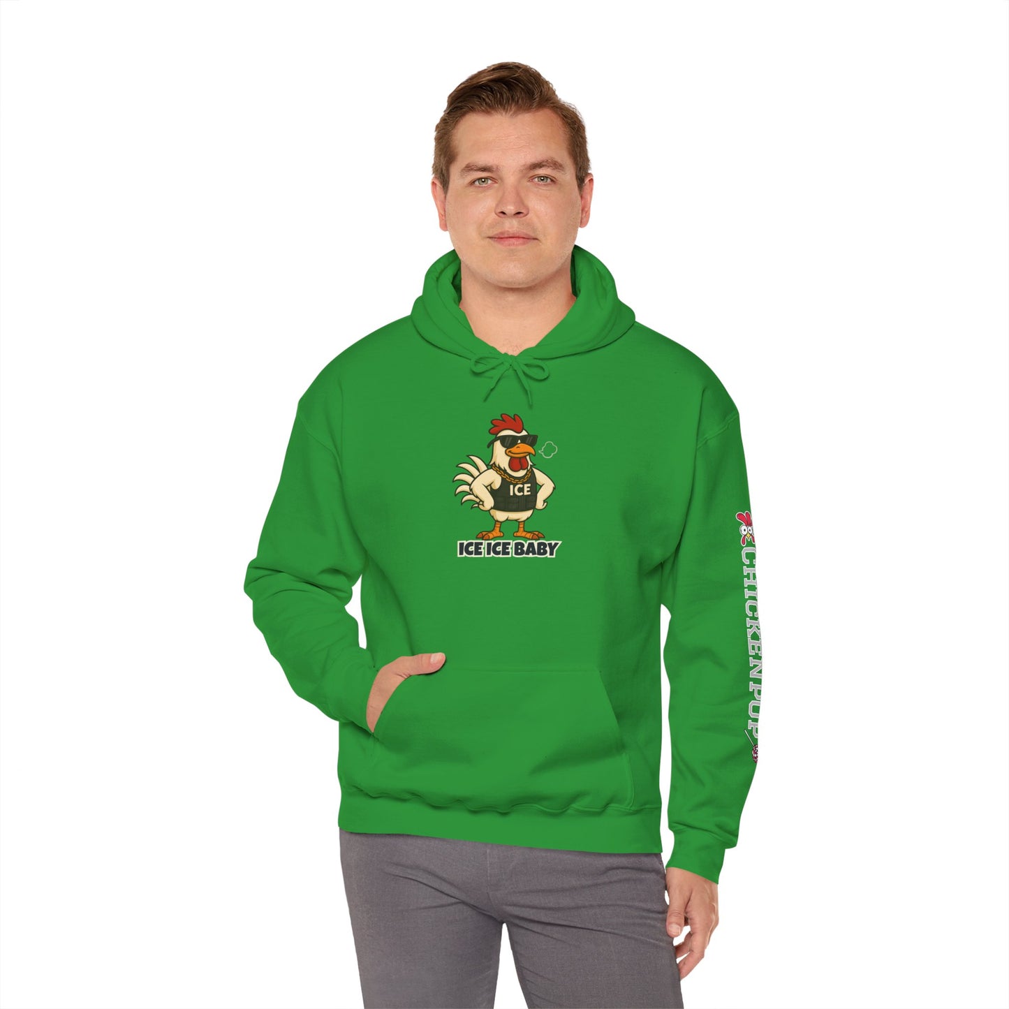 🧊 ICE ICE BABY Funky Chicken Agent Hoodie – Coop Daddy Parody Hoodie for Music & Poultry Fans