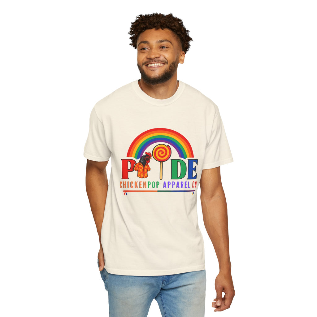 Pride Rainbow Lollipop T-Shirt — "PRIDE" ChickenPop Apparel Co. Graphic Tee