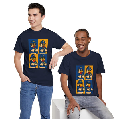 Warhol WVU Coop Daddy T-Shirt – Pop Art Coach Rooster Graphic Tee for Mountaineer Fans FREE SHIPPING