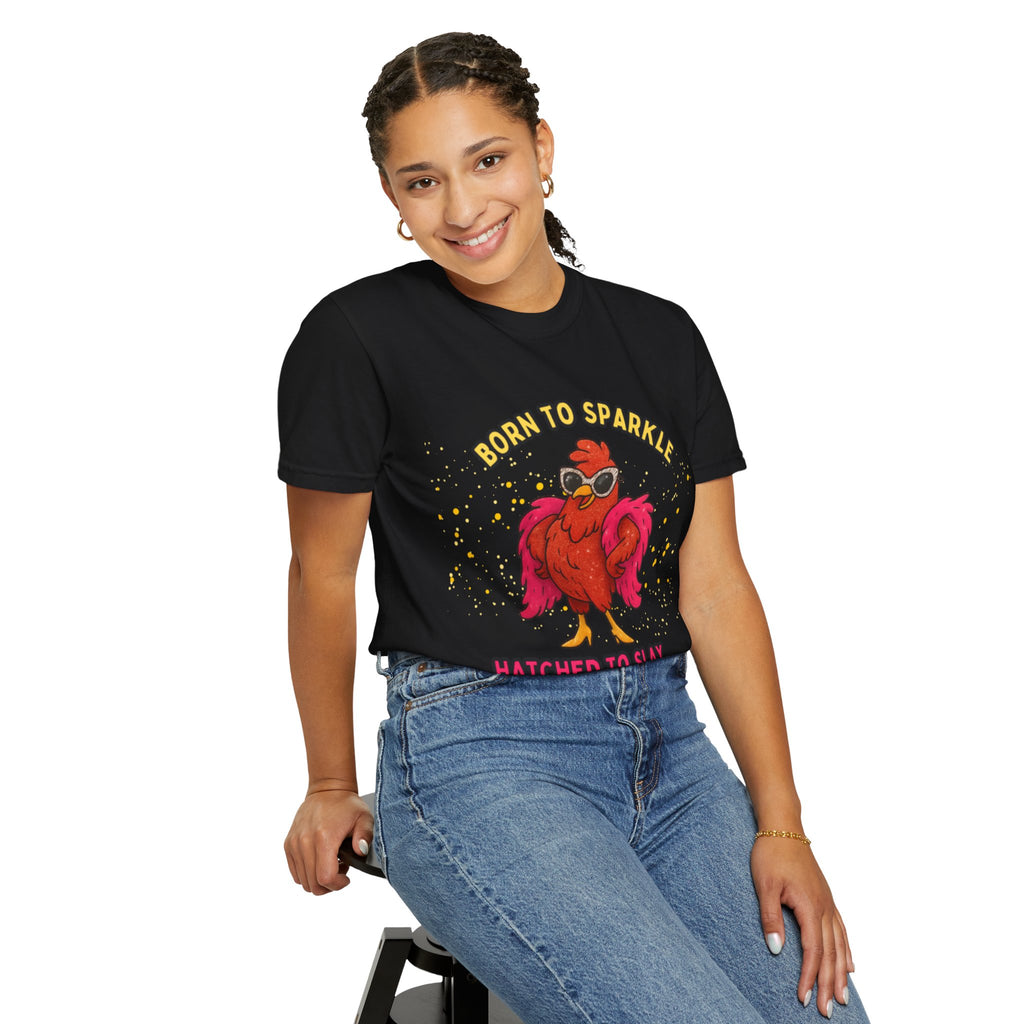 Pride LGBTQ Born to Sparkle Rooster T-Shirt — Hatched to Slay Graphic Tee