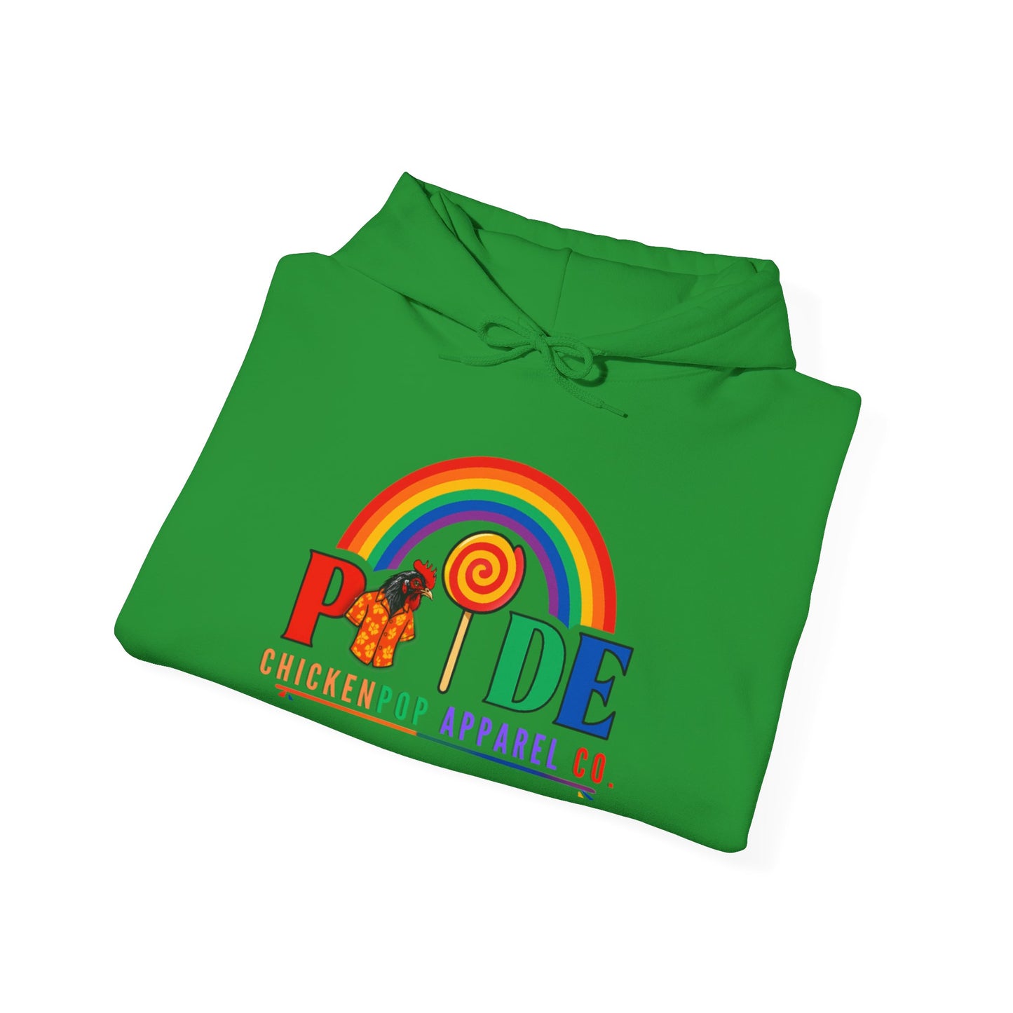 Pride Month Hoodie – ChickenPop Apparel | Rainbow Logo with Coop Daddy – Unisex LGBTQ+ Sweatshirt