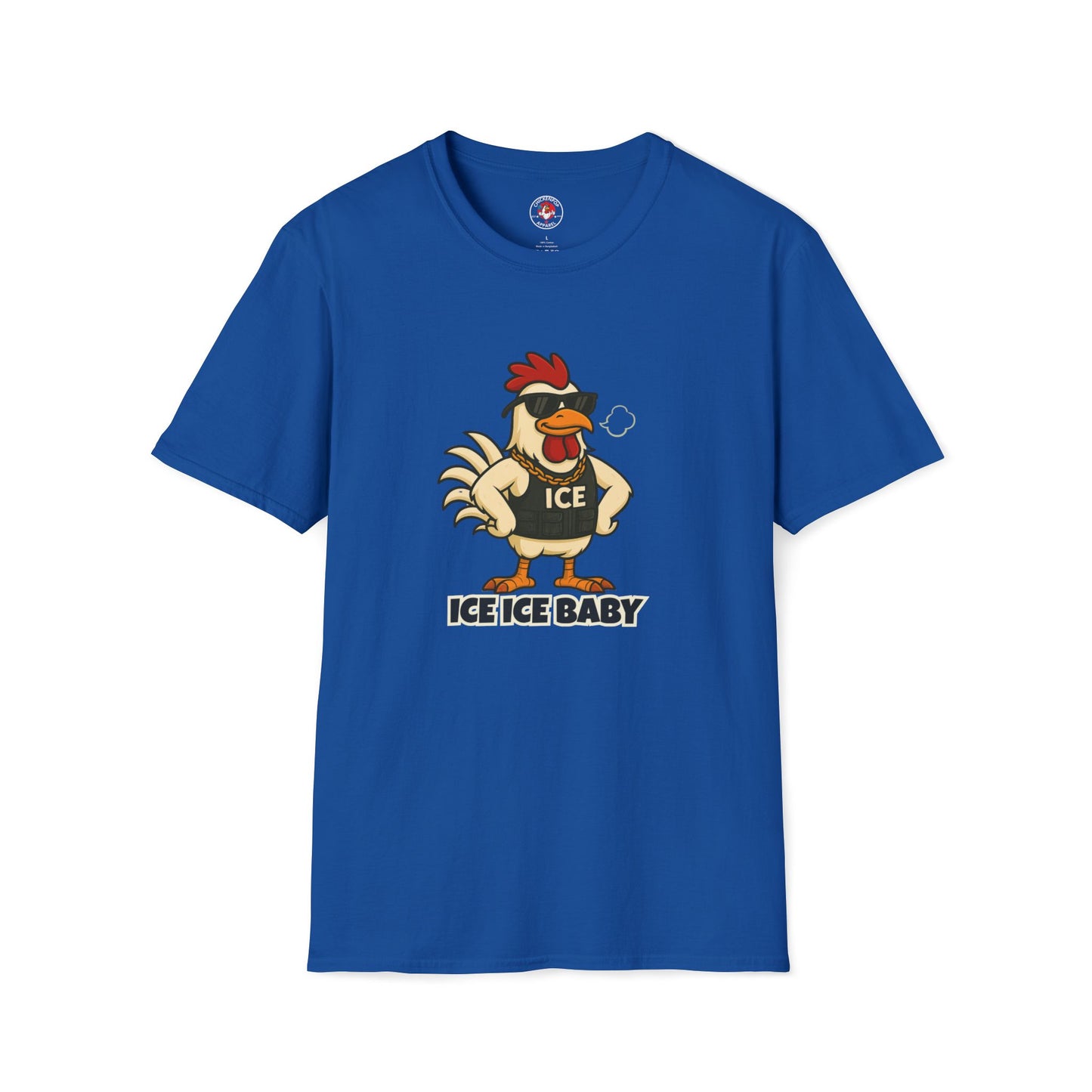 🧊 ICE ICE BABY Funky Chicken Agent T-Shirt – Coop Daddy Parody Tee for Music & Poultry Fans