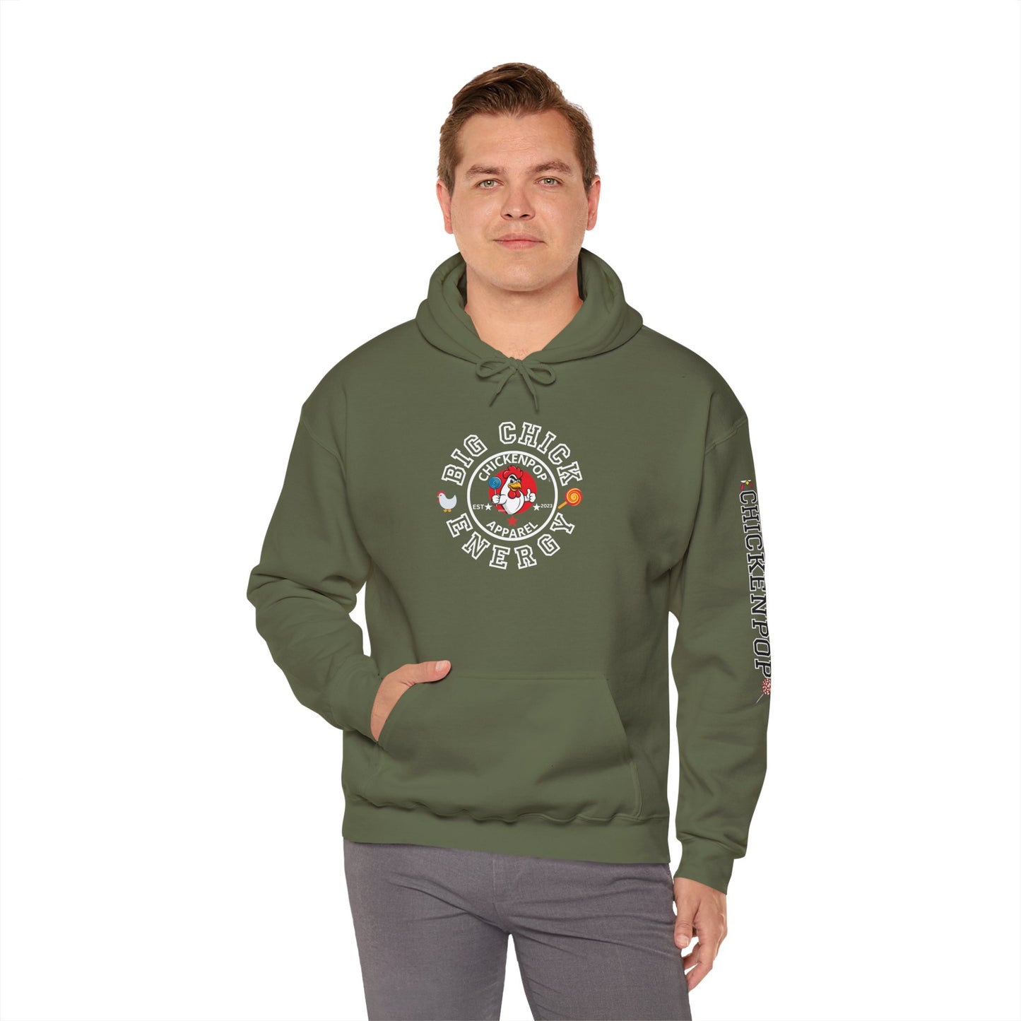 Big Chick Energy Logo Unisex Hoodie - ChickenPop Arm Logo Edition