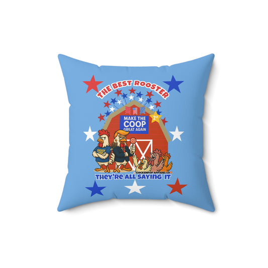 The Best Rooster Throw Pillow – Funny Chicken Decor | Make the Coop Great Again Cushion – Patriotic Farmhouse Accent for Couch, Bed & Gift Giving