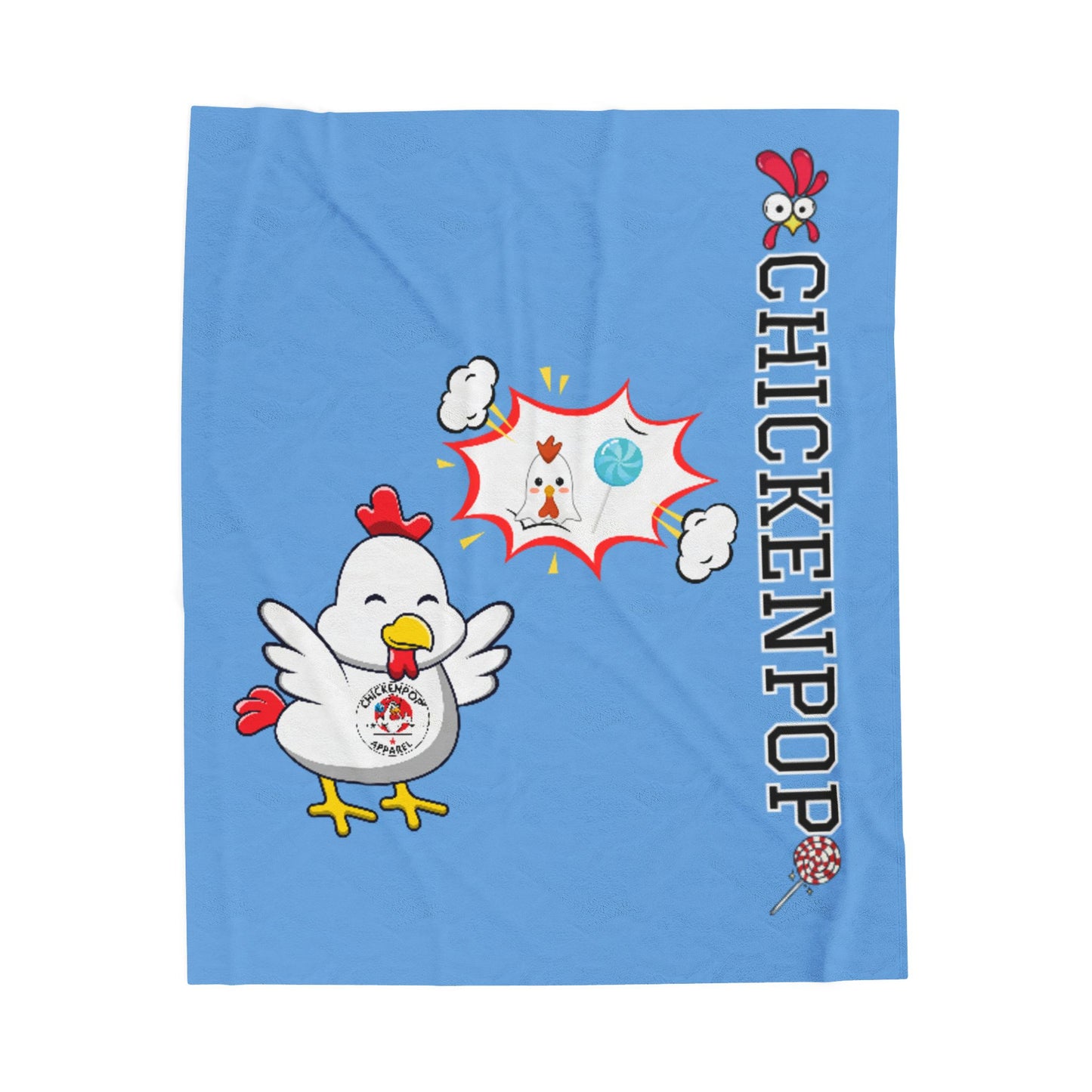 Dirty Mind Emoji Chick Velveteen Plush Blanket Carolina Blue