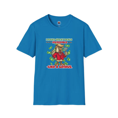 Cock-a-Doodle-Don “Like a Genius” Money Deal Rooster Tee – Funny Political Satire Shirt | ChickenPop Apparel Co.