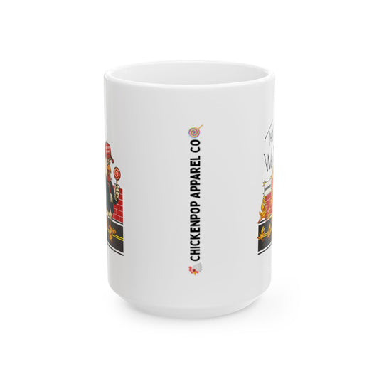 Another Chick Thru the Wall Coffee Mug – Funny Rooster Mug in 11oz or 15oz – Political Chicken Humor Gift