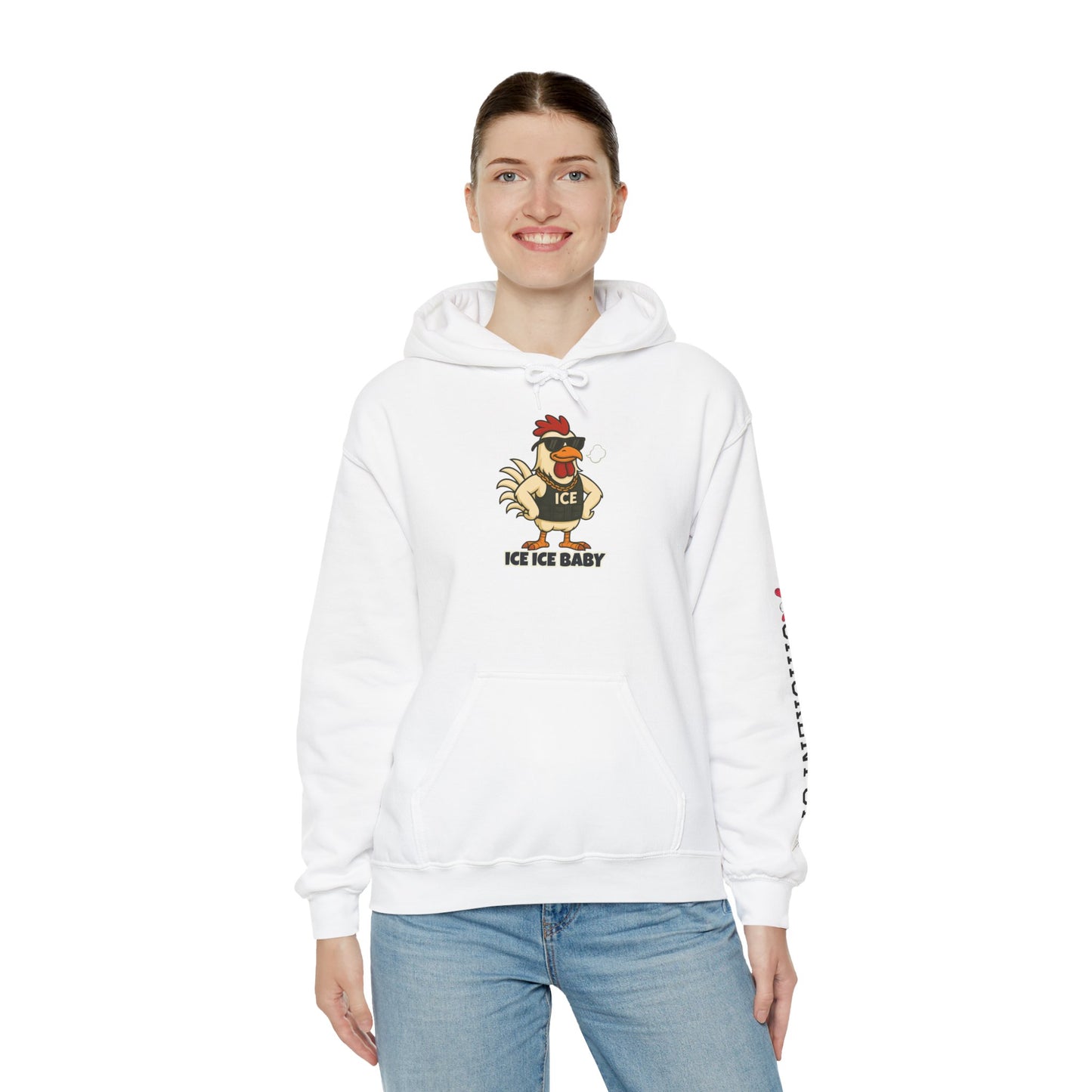 🧊 ICE ICE BABY Funky Chicken Agent Hoodie – Coop Daddy Parody Hoodie for Music & Poultry Fans