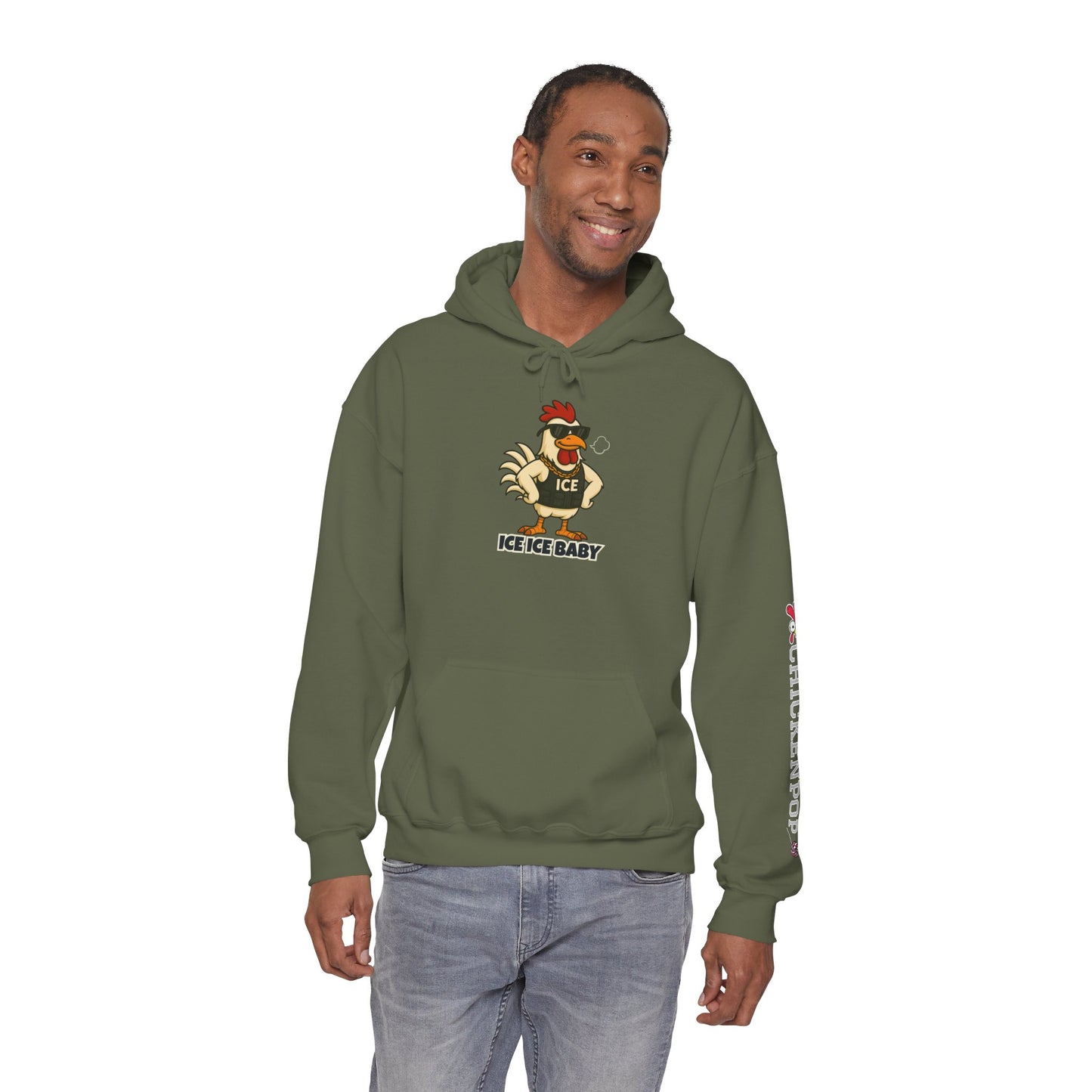 🧊 ICE ICE BABY Funky Chicken Agent Hoodie – Coop Daddy Parody Hoodie for Music & Poultry Fans