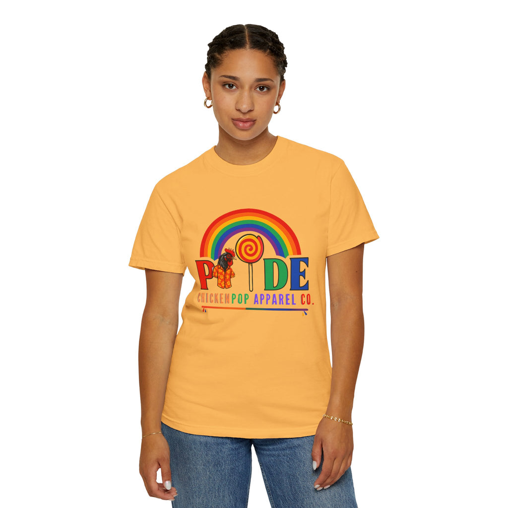 Pride Rainbow Lollipop T-Shirt — "PRIDE" ChickenPop Apparel Co. Graphic Tee