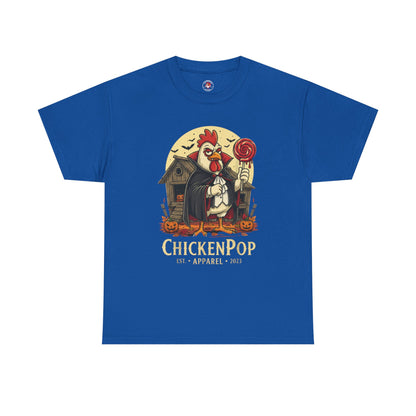 ChickenPop Sucker For a Pop Vampire Rooster Halloween T-Shirt – Funny Spooky Graphic Tee for Fall & Costume Season