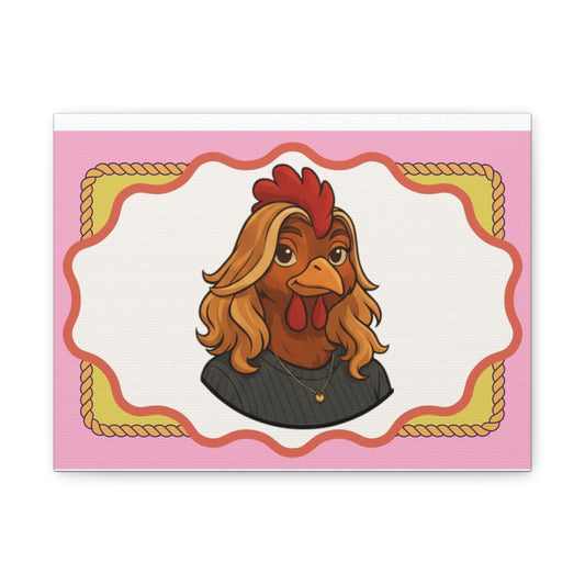 Get Clucked™ Custom Photo Chicken Canvas Wall Art – Personalized Cartoon Portrait Print – Funny Valentine’s Gift & Home Decor