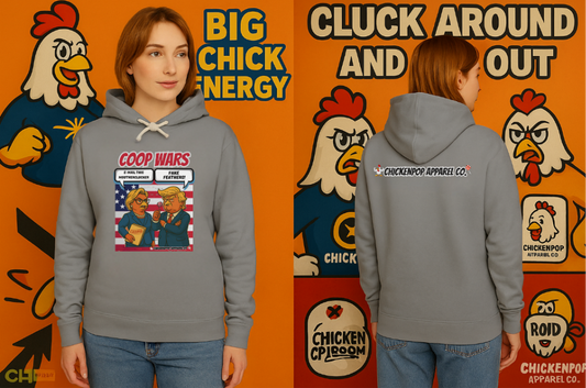 Coop Wars Hoodie – Funny Political Graphic Pullover | Unisex Relaxed Fit | Ethically Made & OEKO-TEX Certified Streetwear