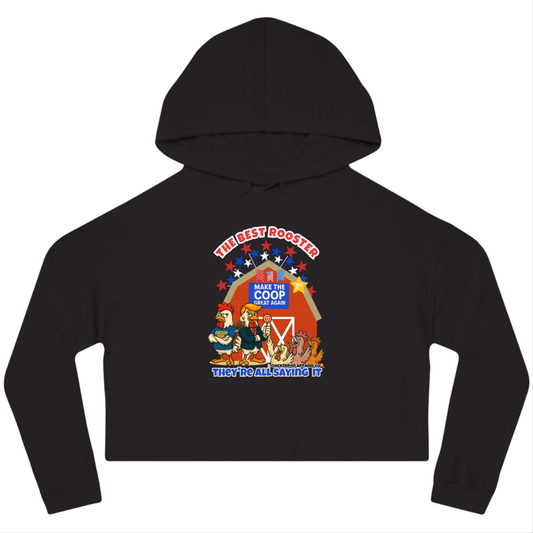 The Best Rooster Cropped Hoodie | Fun Women's Sweatshirt,