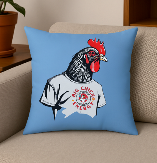 Big Chick Energy Giant Rooster Spun Polyester Square Pillow