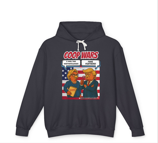 Coop Wars Hoodie – Funny Political Graphic Pullover | Unisex Relaxed Fit | Ethically Made & OEKO-TEX Certified Streetwear