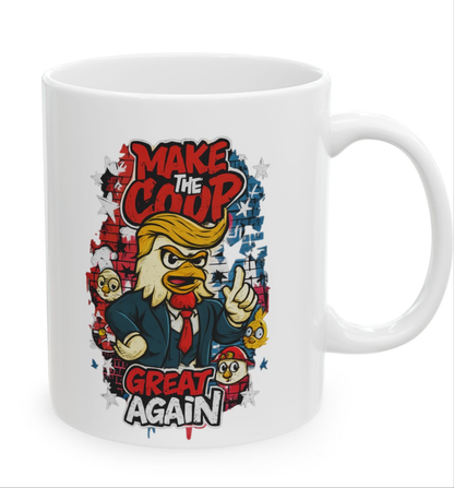 Make the Coop Great Again Ceramic Mug – Cock-a-Doodle-Don Edition
