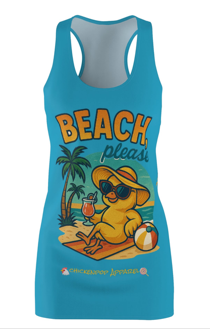 "Beach, please" Racerback Tank Dress by ChickenPop Apparel Co