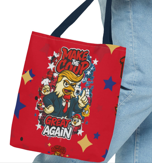Make the Coop Great Again Tote Bag *RED*, Funny Tote Bag, Political Humor Bag, Gift for Movers and Shakers, Yellow Tote, Election Day Accessory