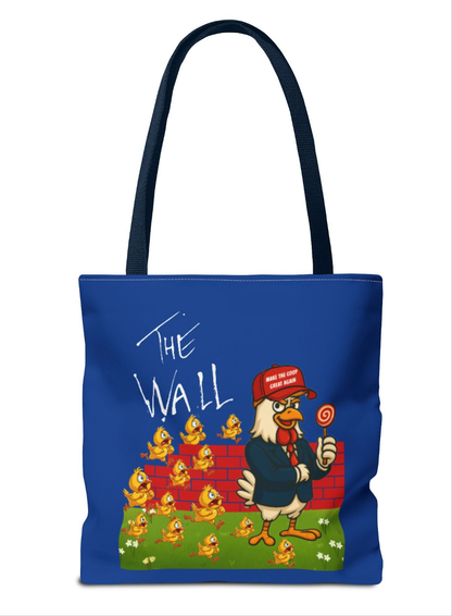 Another Chick Thru The Wall Tote Bag – Funny Political Chicken Graphic | Durable Eco-Friendly Canvas Shopper for Everyday Use