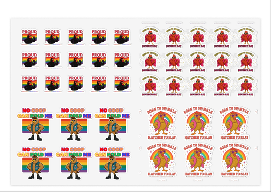 Pride-Themed Sticker Sheets, Colorful Laptop Decor, Journal Stickers, LGBTQ+ Gifts, Fun Party Favors, Scrapbooking Essentials