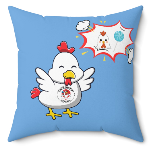 Dirty Mind Emoji  Chick Spun Polyester Square Pillow